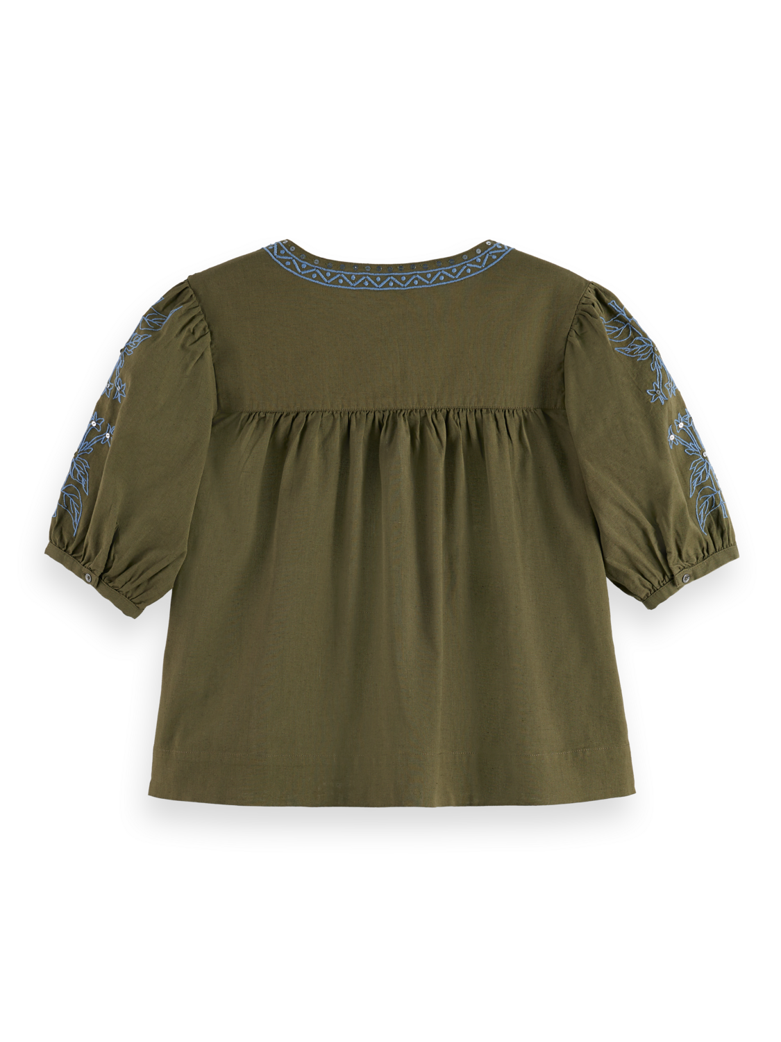 Embroidered Peasant Top