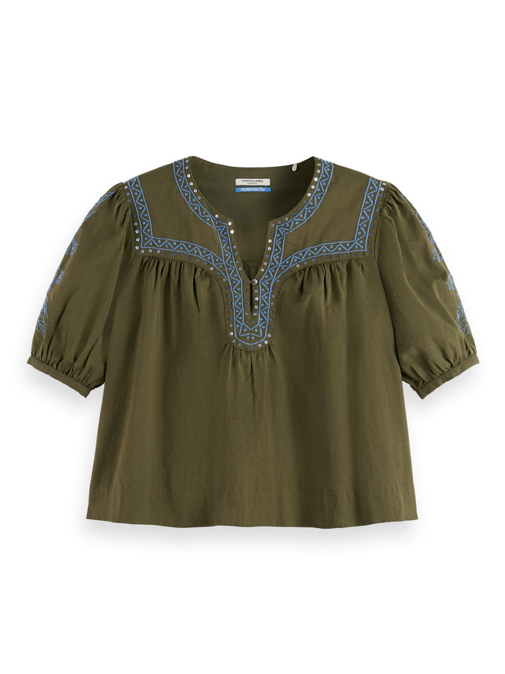 Embroidered Peasant Top