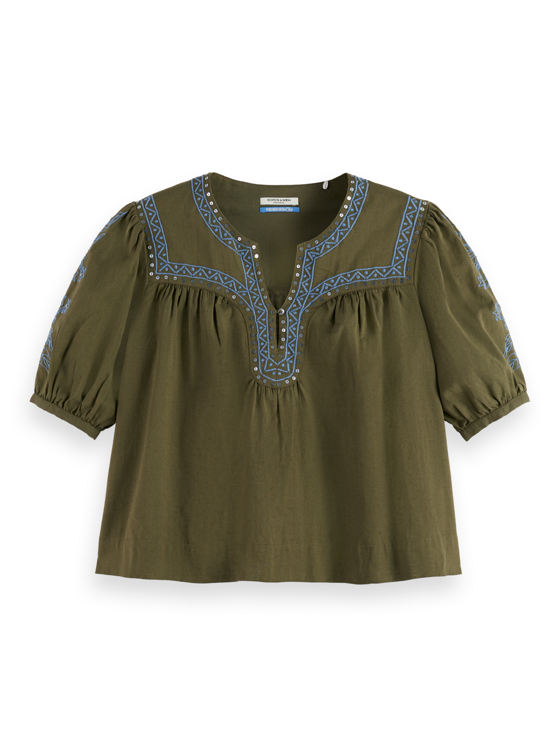 Embroidered Peasant Top