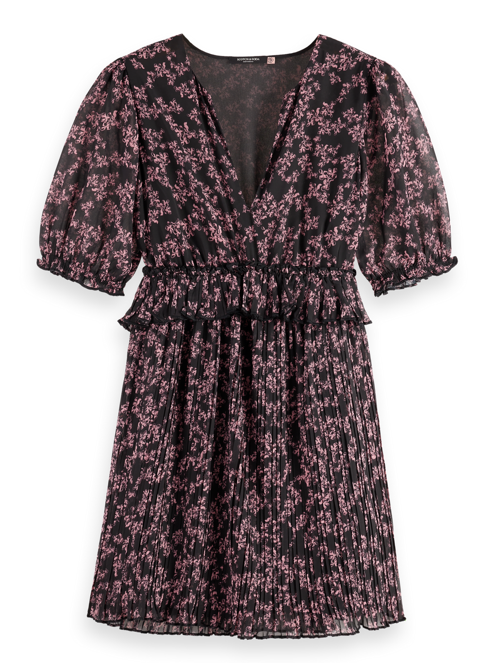 Floral Pleated Mini Dress