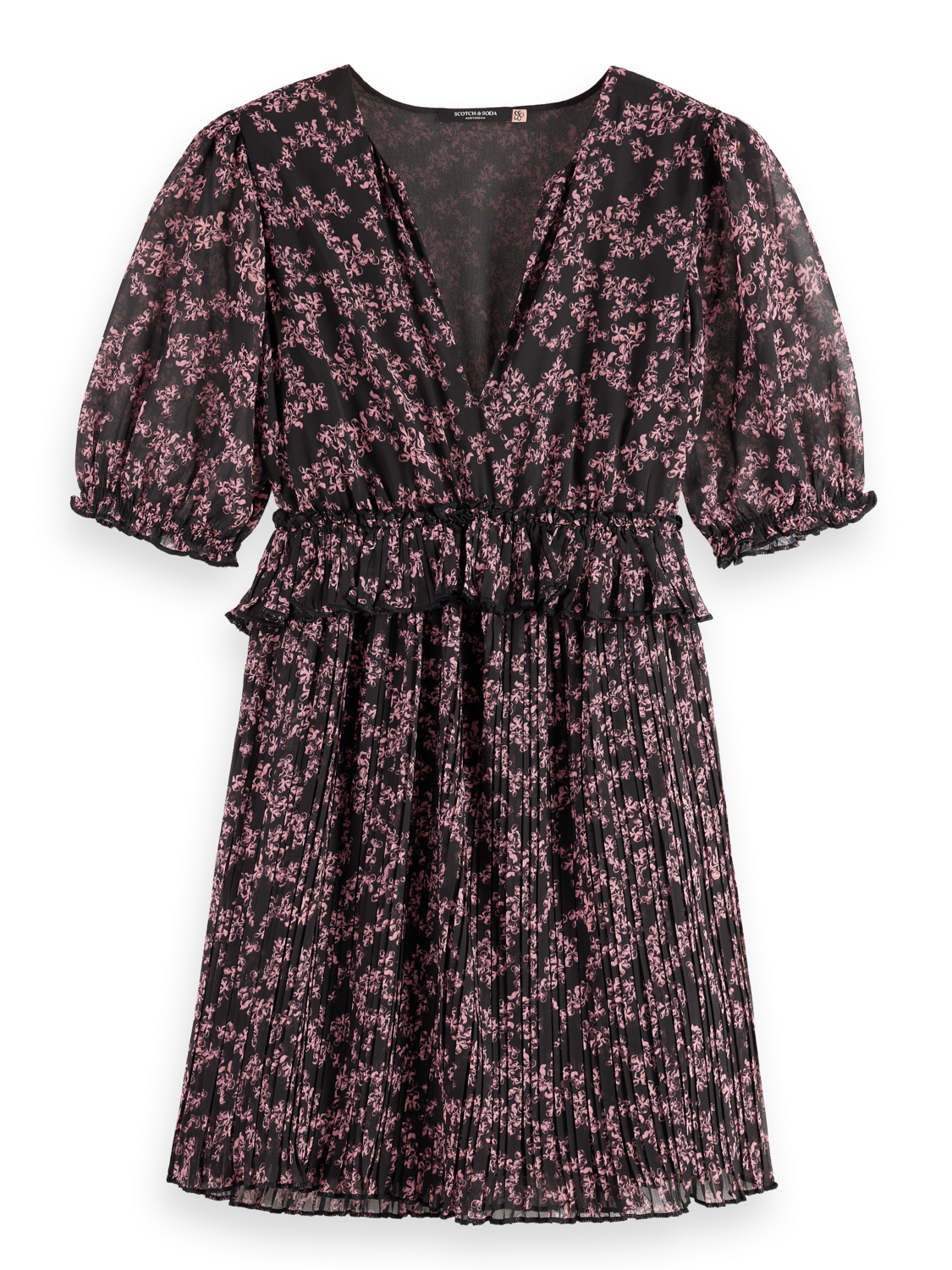 Floral Pleated Mini Dress