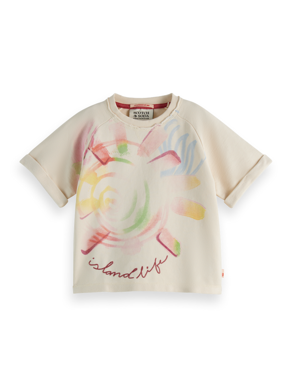 Girls' Raglan Printed Short Sleeve Crewneck