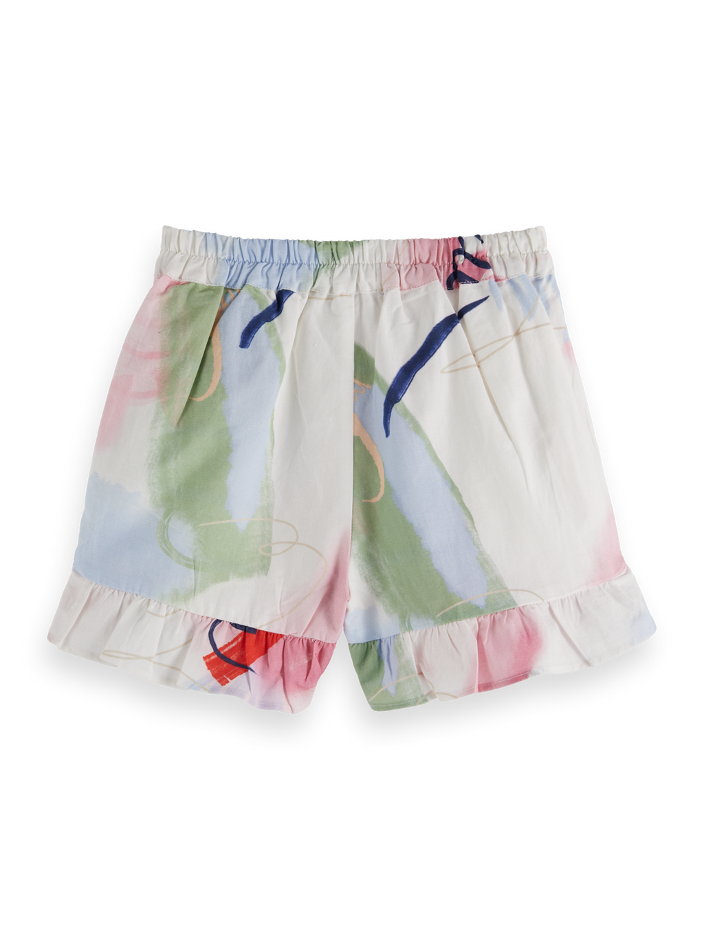 Girls' Linen-Blend Printed Short