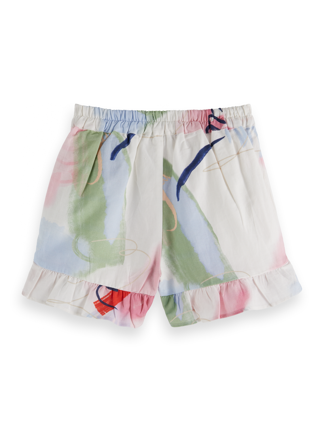 Girls' Linen-Blend Printed Short