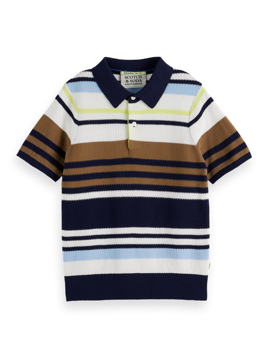 Boys' Structured Striped Knit Polo