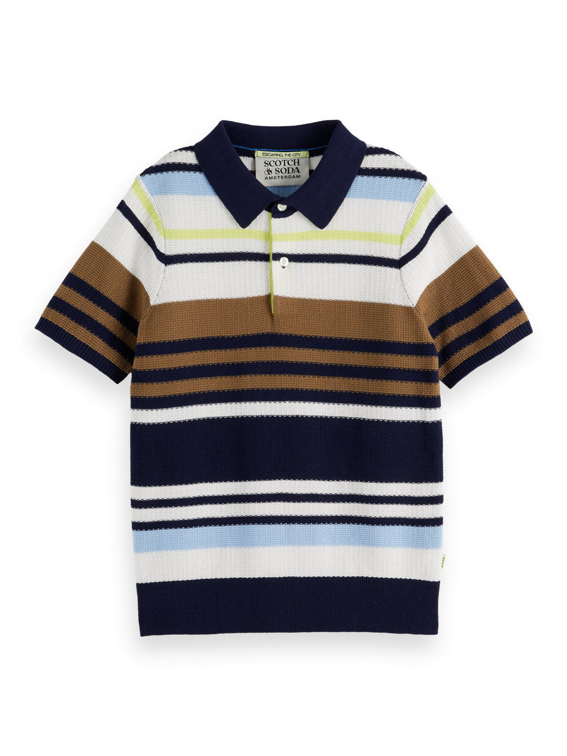 Boys' Structured Striped Knit Polo