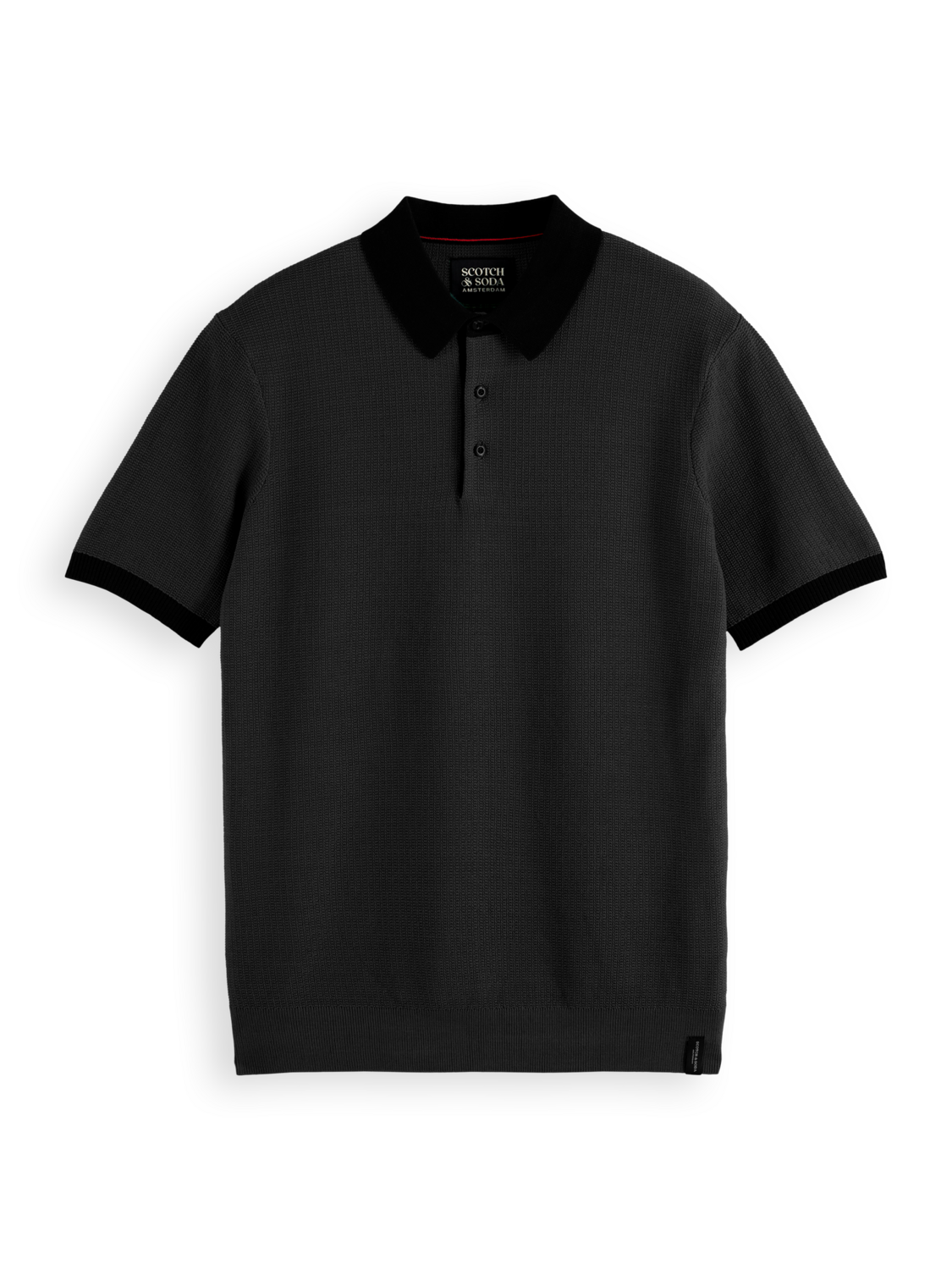 Structured Knit Contrast Polo