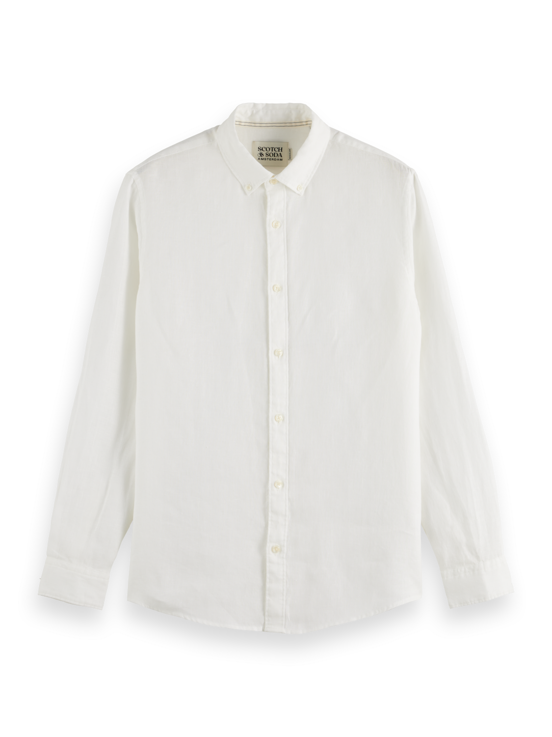 off white dress shirt Essentials — Linen Long Sleeve Button-Down Shirt – Scotch & Soda
