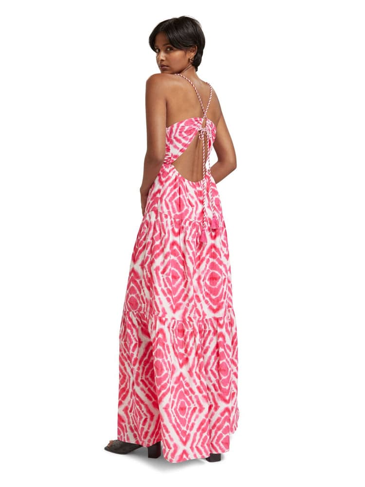 Open Back Tie Dye Maxi Dress