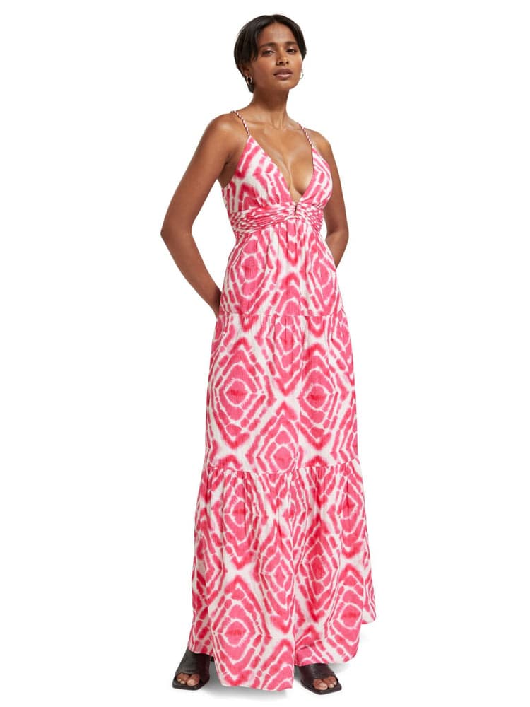 Open Back Tie Dye Maxi Dress