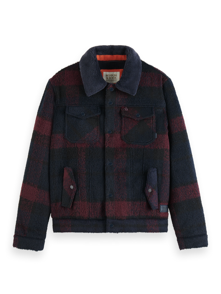 Jacquard Trucker Jacket With Teddy Collar Scotch Soda