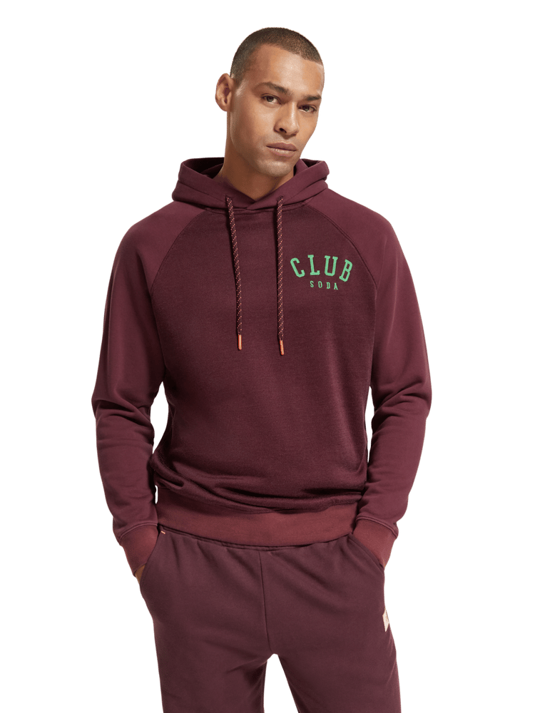 Regular Fit Hoodie With Spray Effect In Organic Cotton Blend | Scotch & Soda