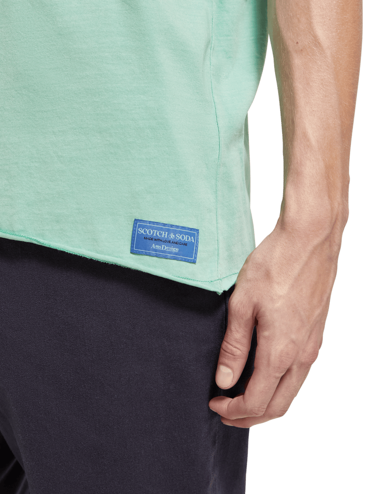 Men's Organic Cotton Essential Logo Baseball T-Shirt in Stone Blue