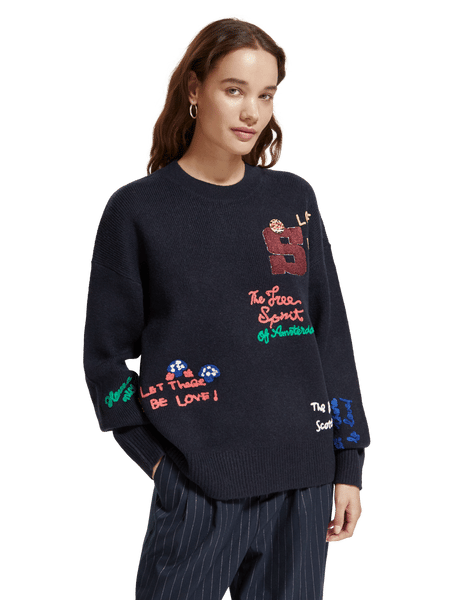 Varsity Embroidered Pullover | Scotch & Soda