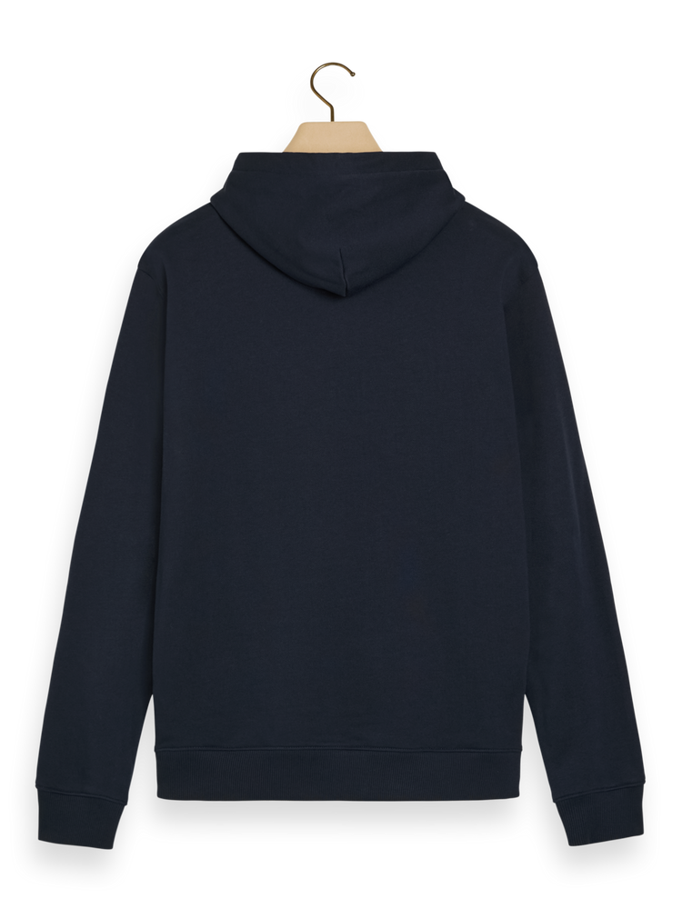 Regular Fit Essential Badge Hoodie In Organic Cotton Scotch Soda