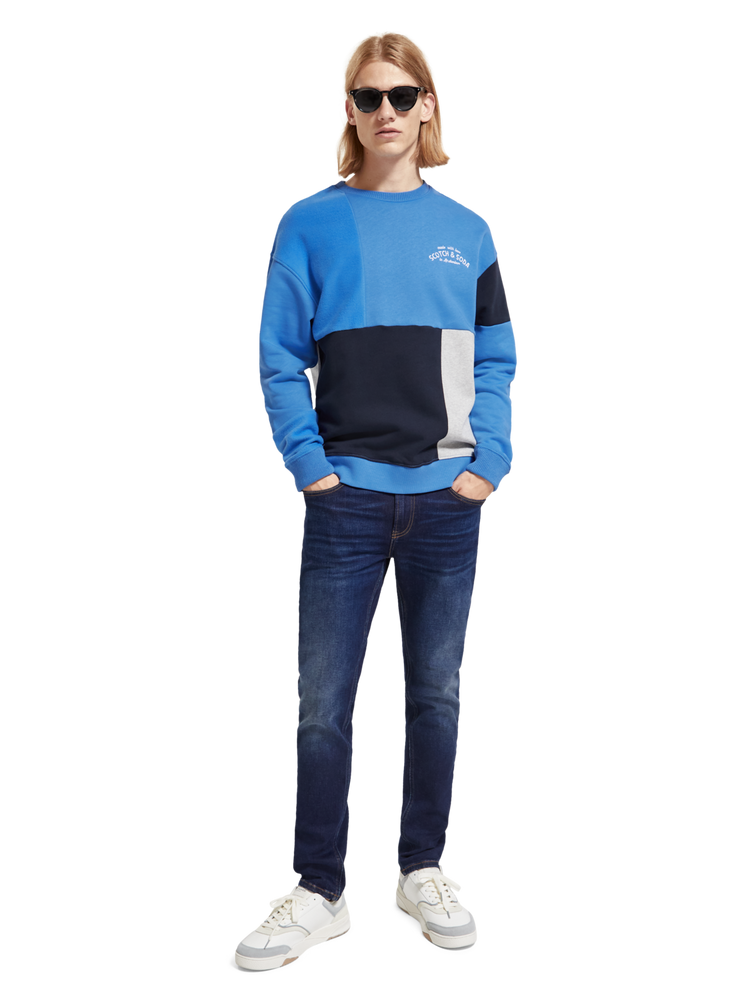 Relaxed Fit Color Blocking Sweatshirt In Organic Cotton