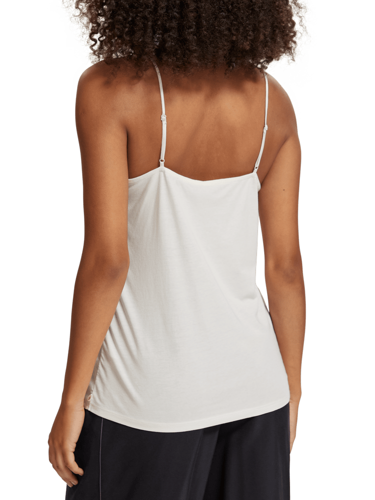 Woven Front Jersey Tank Top