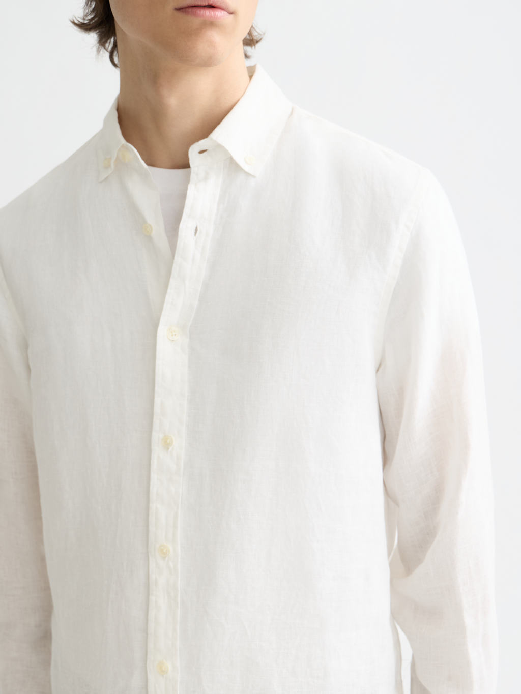 Essentials — Linen Long Sleeve Button-Down Shirt