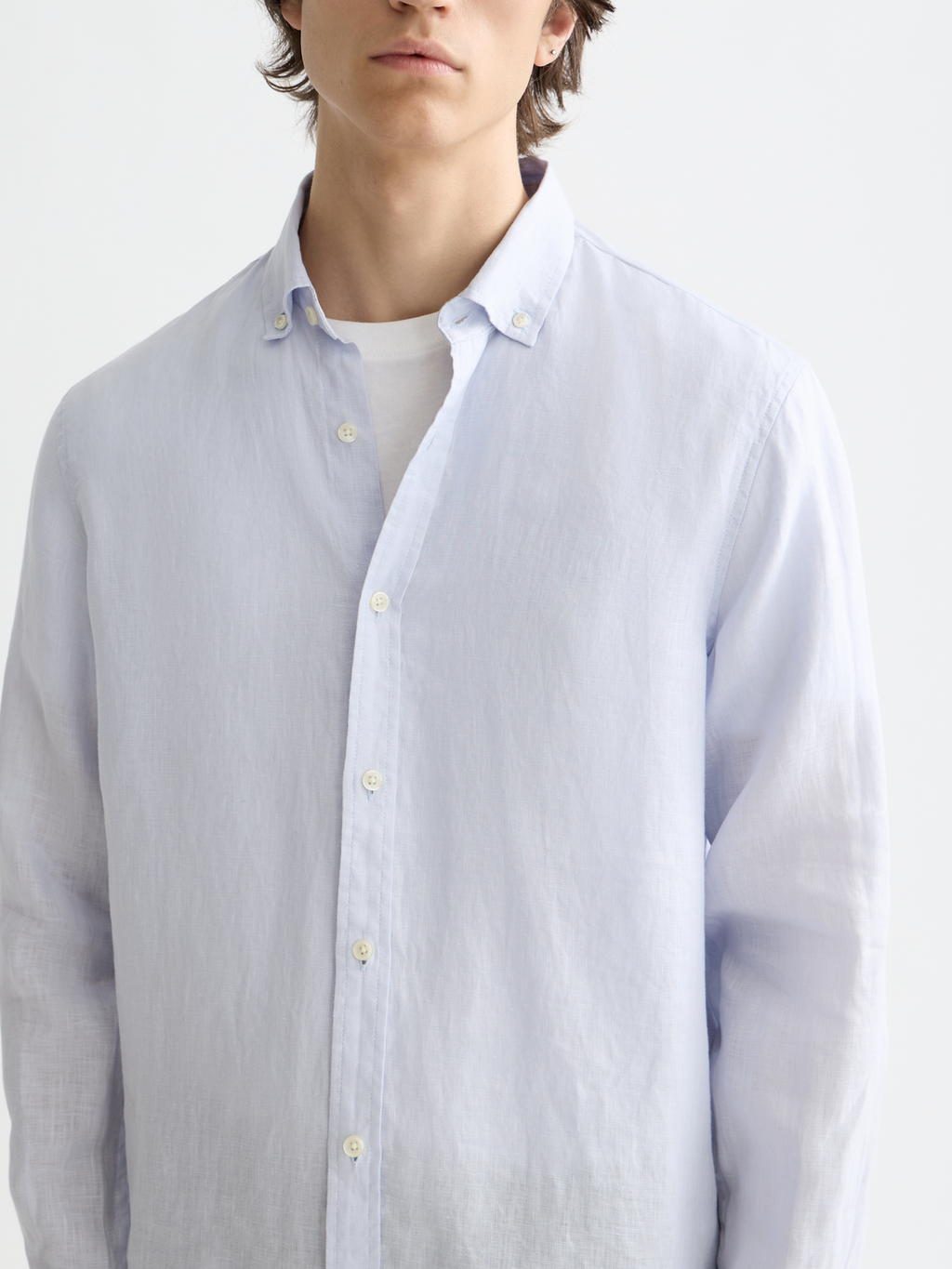 Essentials — Linen Long Sleeve Button-Down Shirt