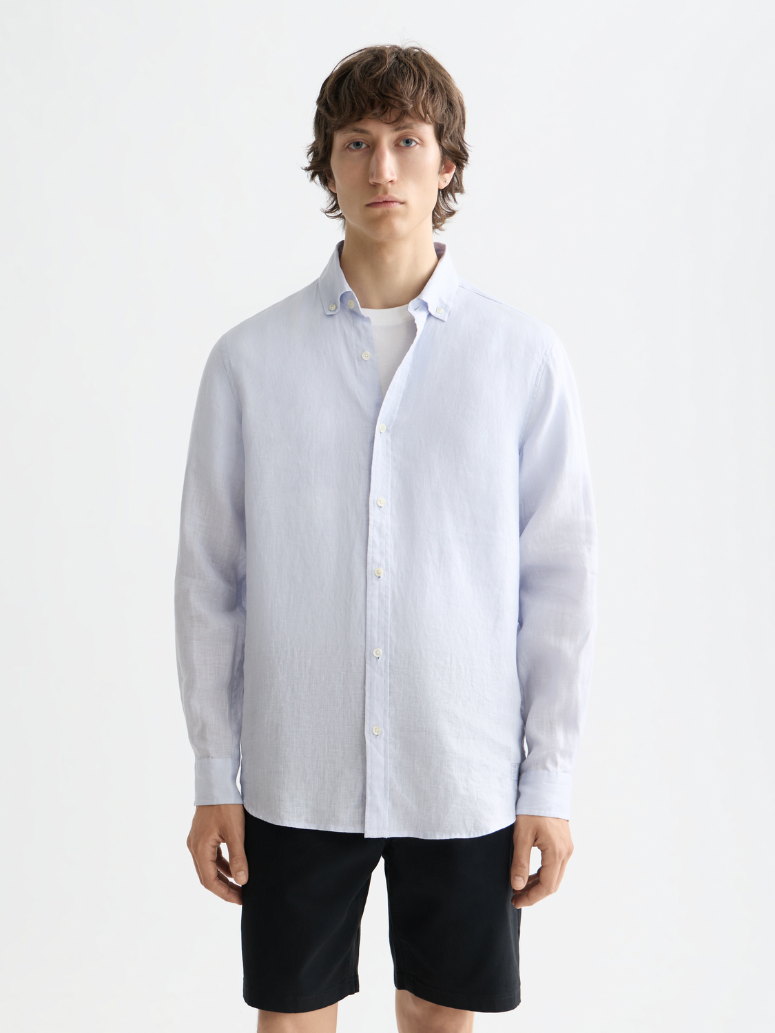 Essentials — Linen Long Sleeve Button-Down Shirt