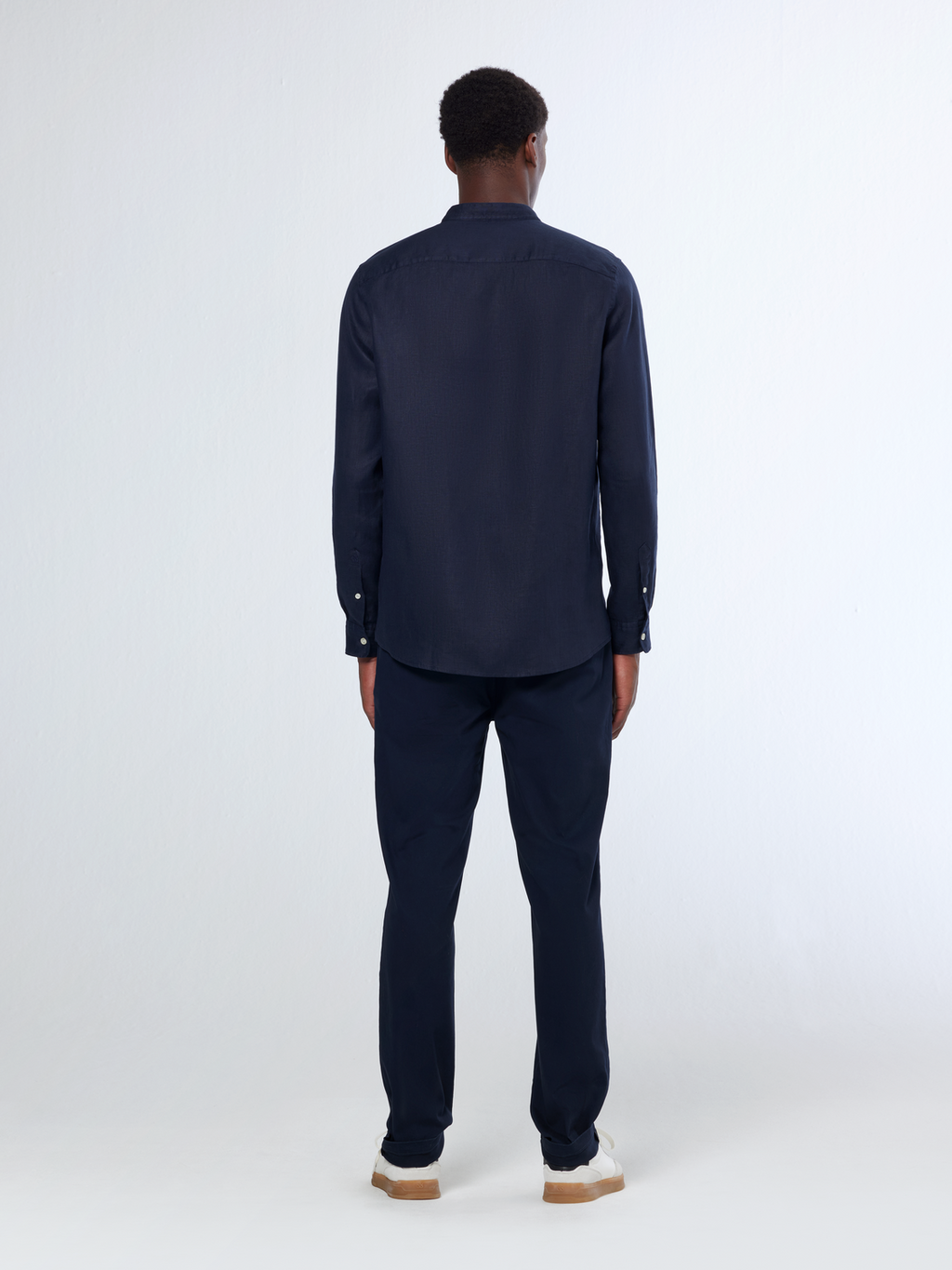 Essentials — Linen Stand Up Collar Shirt