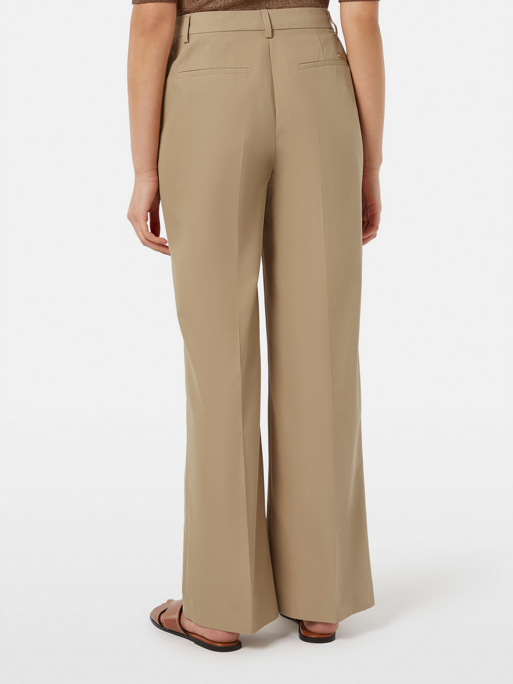 Edie Tailored Wide-Leg Fixed Belt Pant