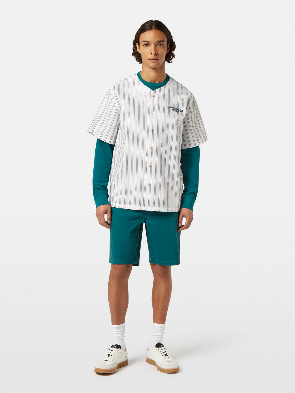 Relaxed-Fit Baseball Short Sleeve Shirt