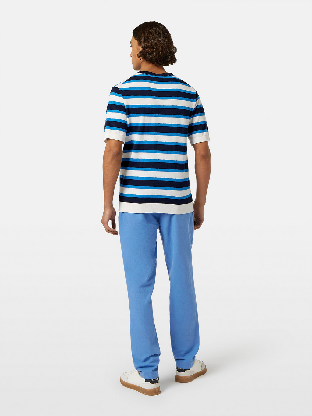 Striped Knit V-Neck T-Shirt