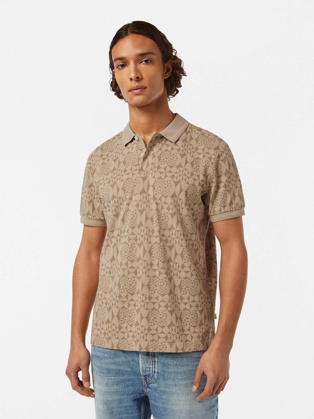 Micro Diamond Print Polo