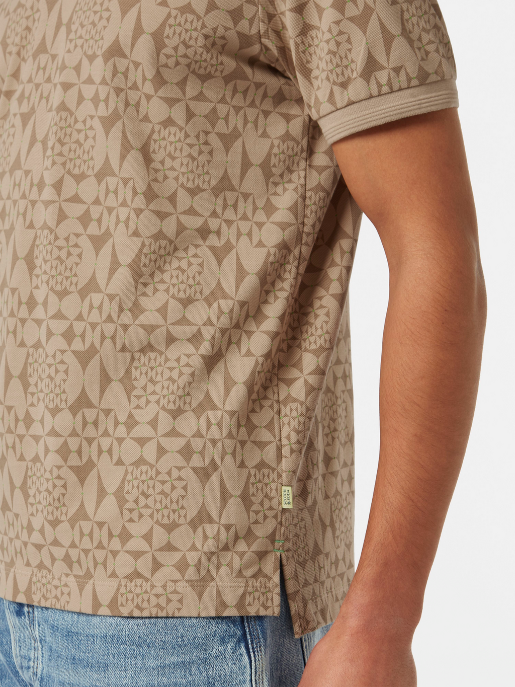 Micro Diamond Print Polo