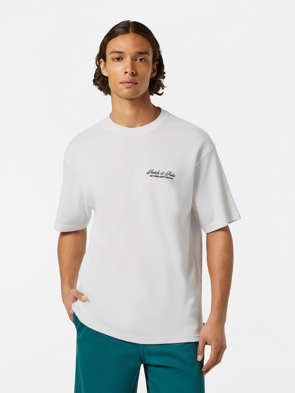 Relaxed Fit Waffle Logo T-Shirt