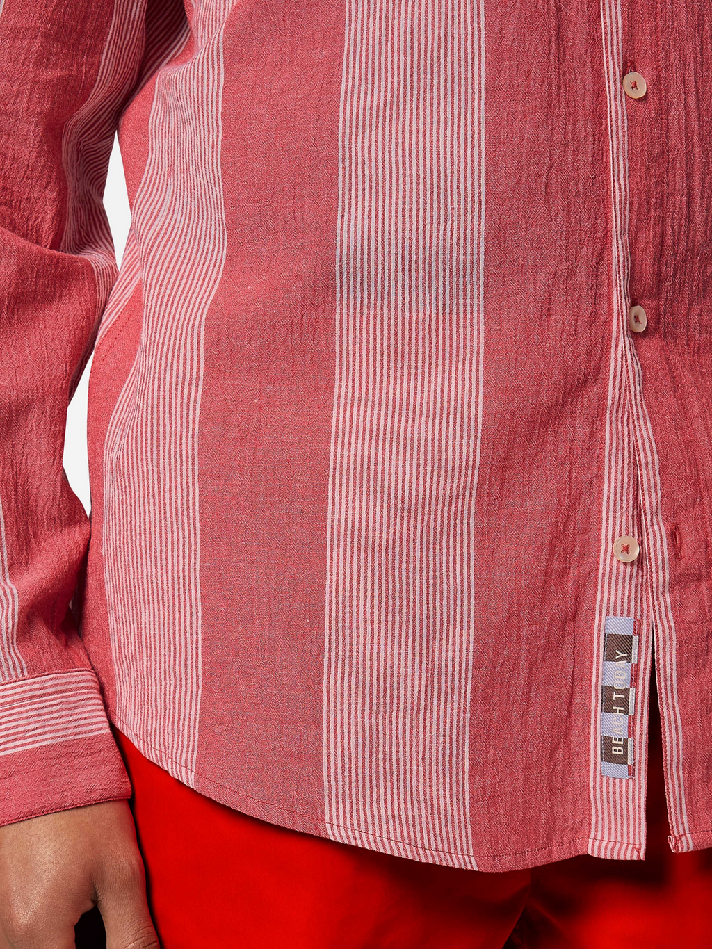 Crinkled-Stripe Regular Fit Shirt