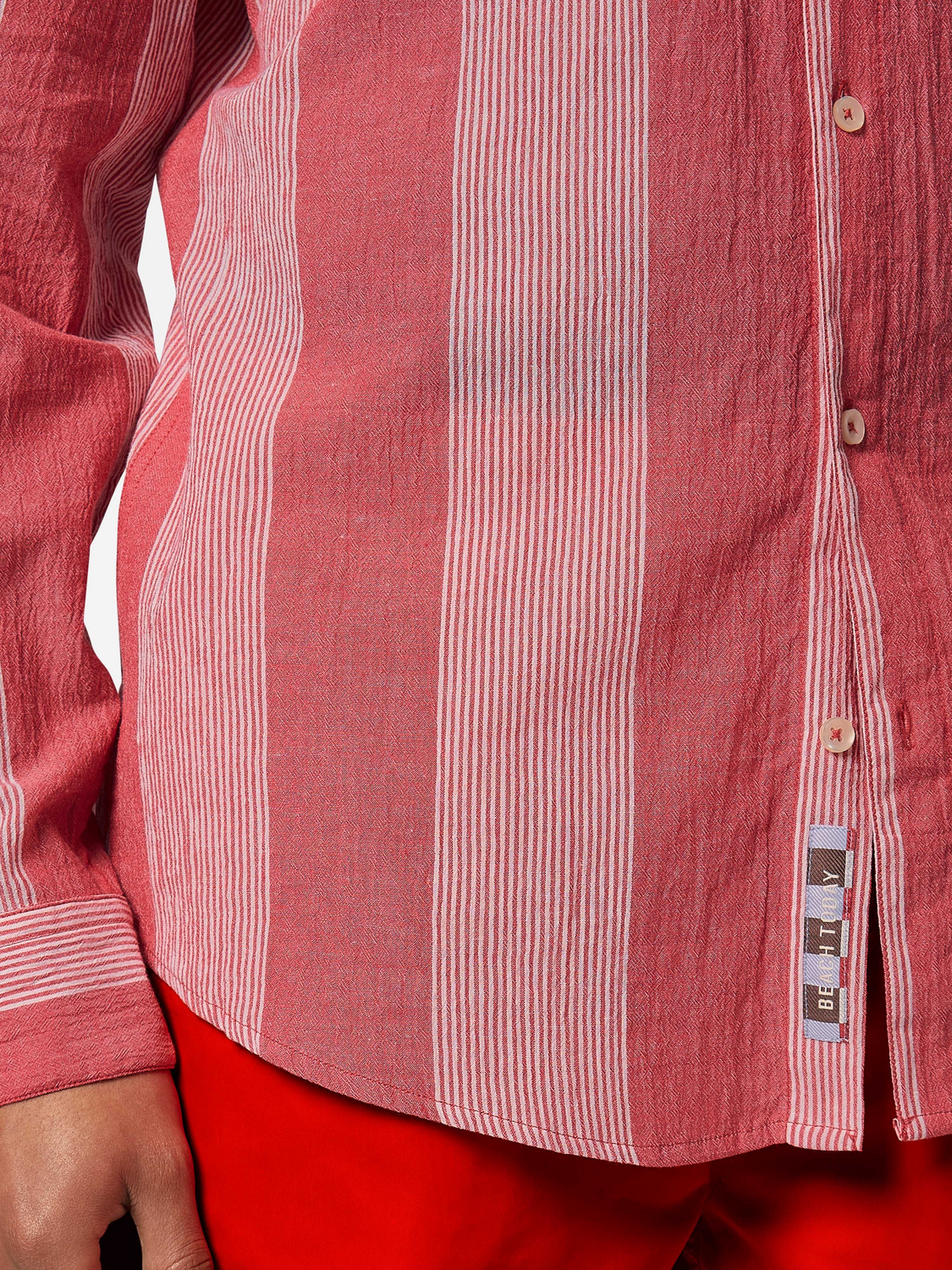 Crinkled-Stripe Regular Fit Shirt