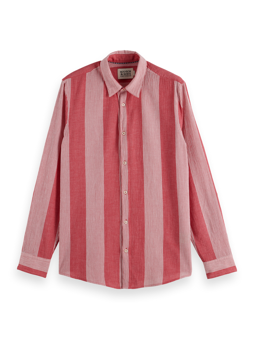 Crinkled-Stripe Regular Fit Shirt