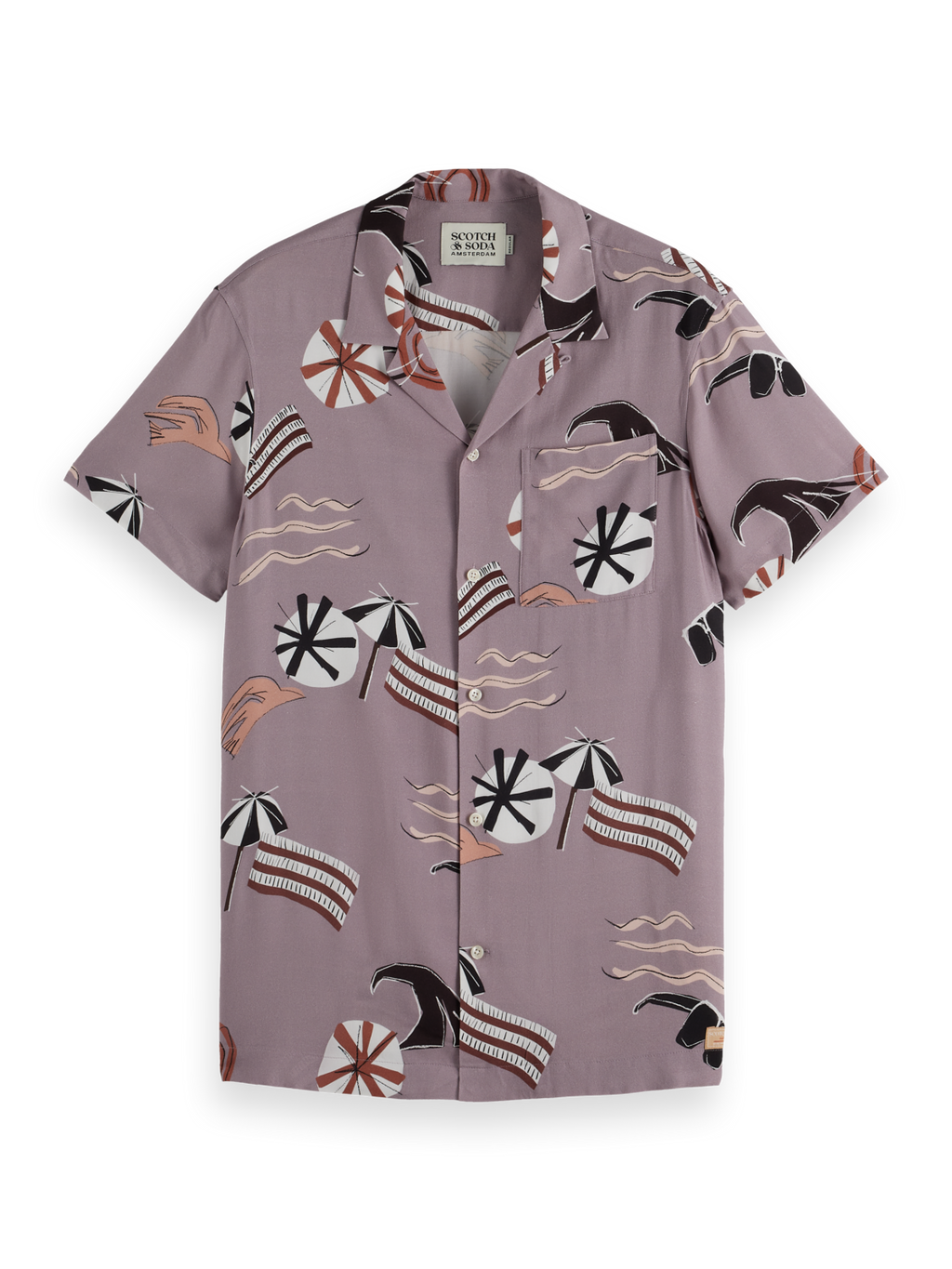 Regular-Fit Viscose Short Sleeve Shirt