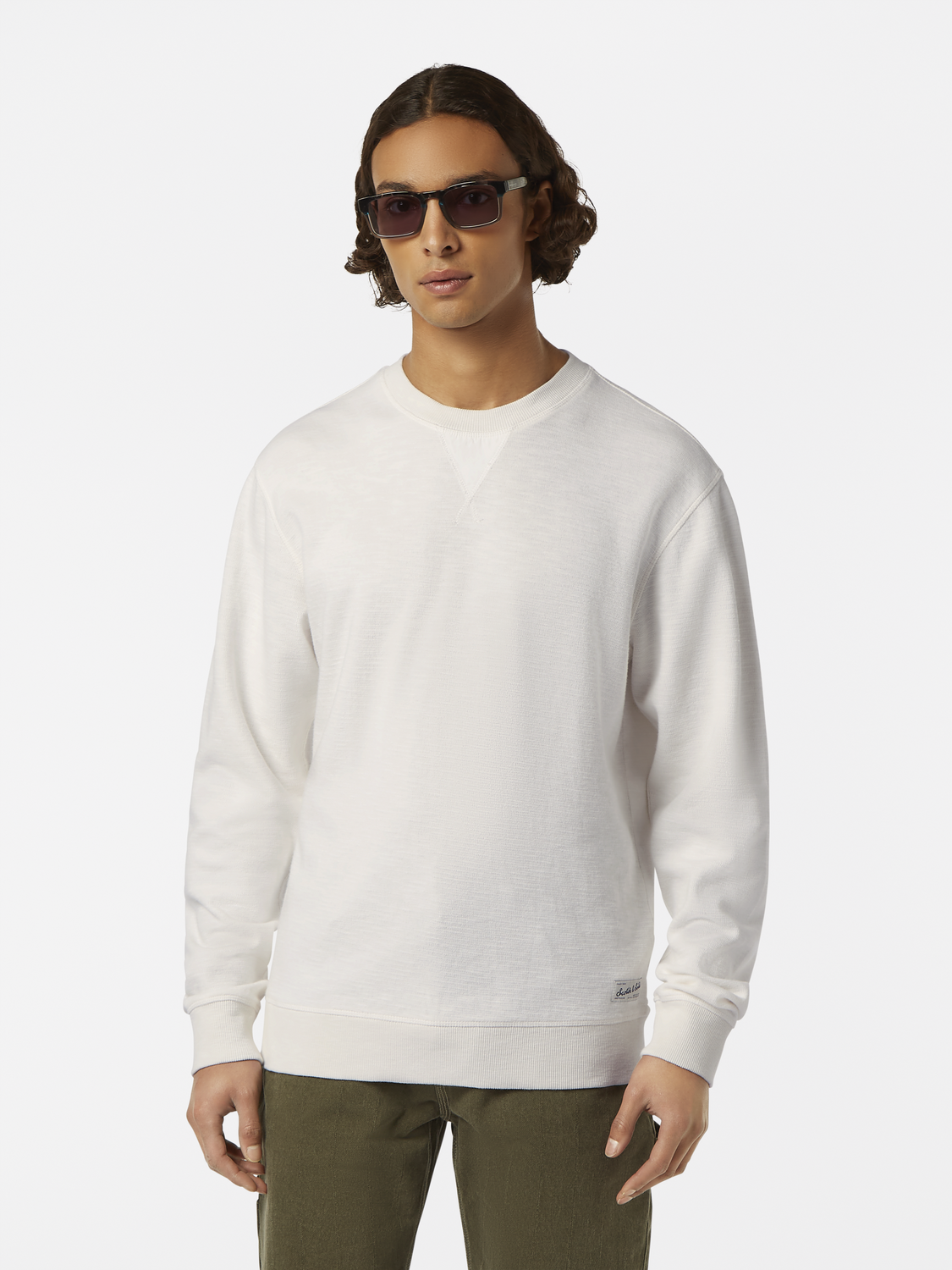 Regular-Fit Garment-Dyed Slub Sweatshirt