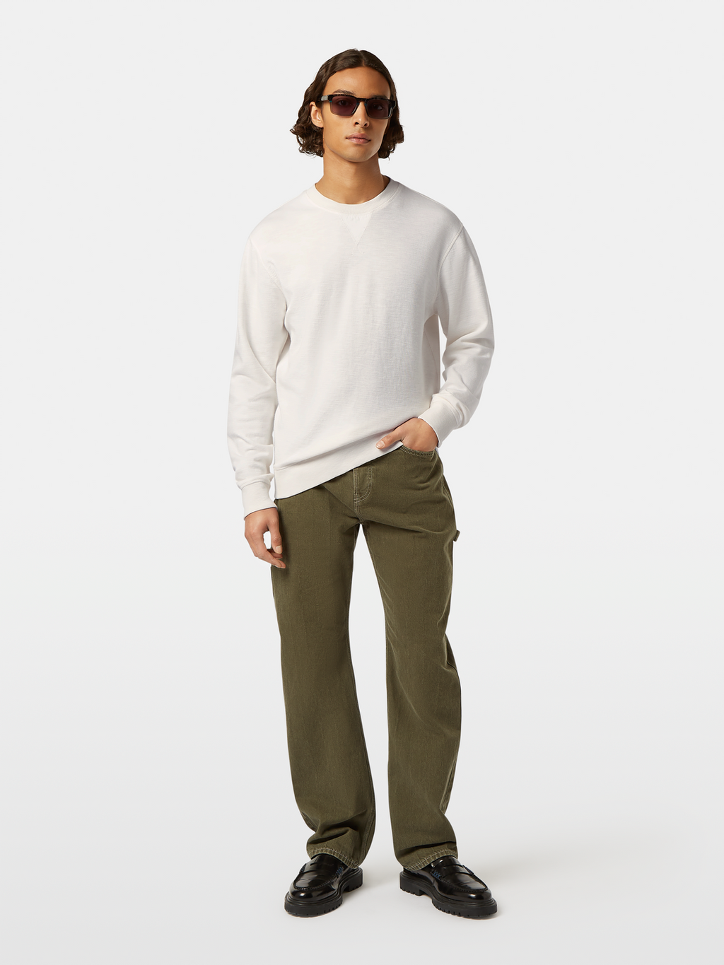 Regular-Fit Garment-Dyed Slub Sweatshirt