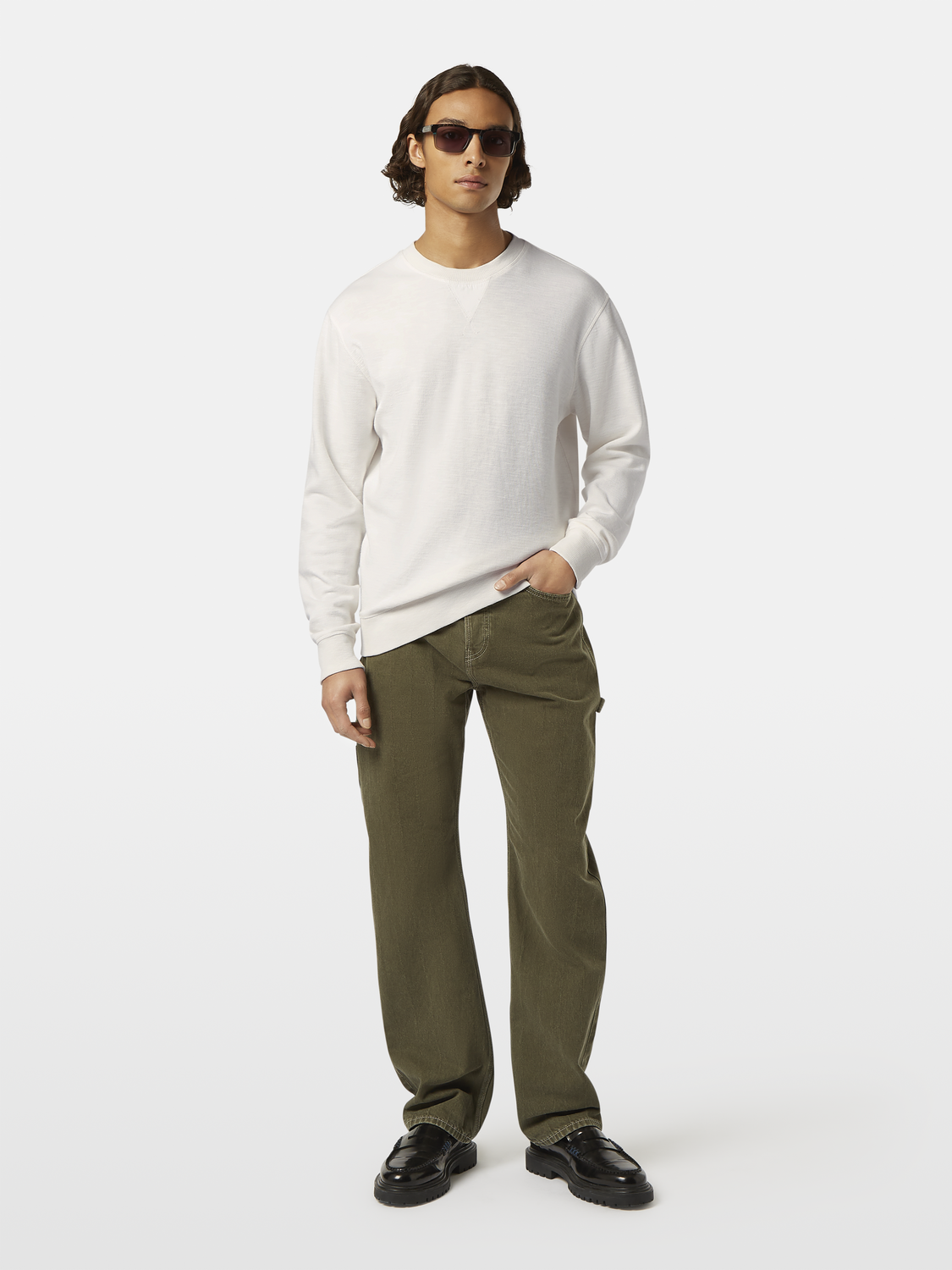Regular-Fit Garment-Dyed Slub Sweatshirt