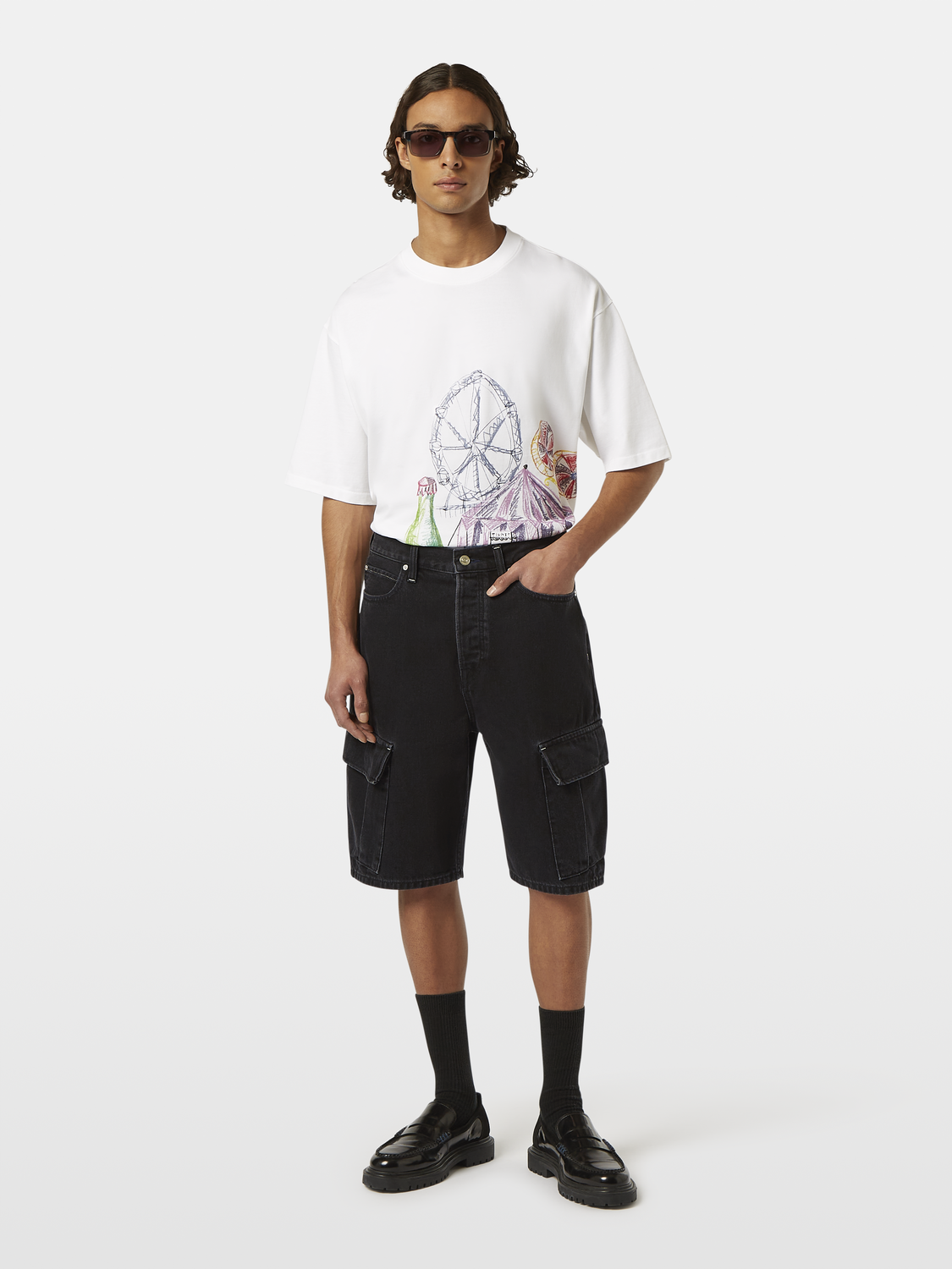 The Strand Loose Denim Cargo Short | Black Buzz