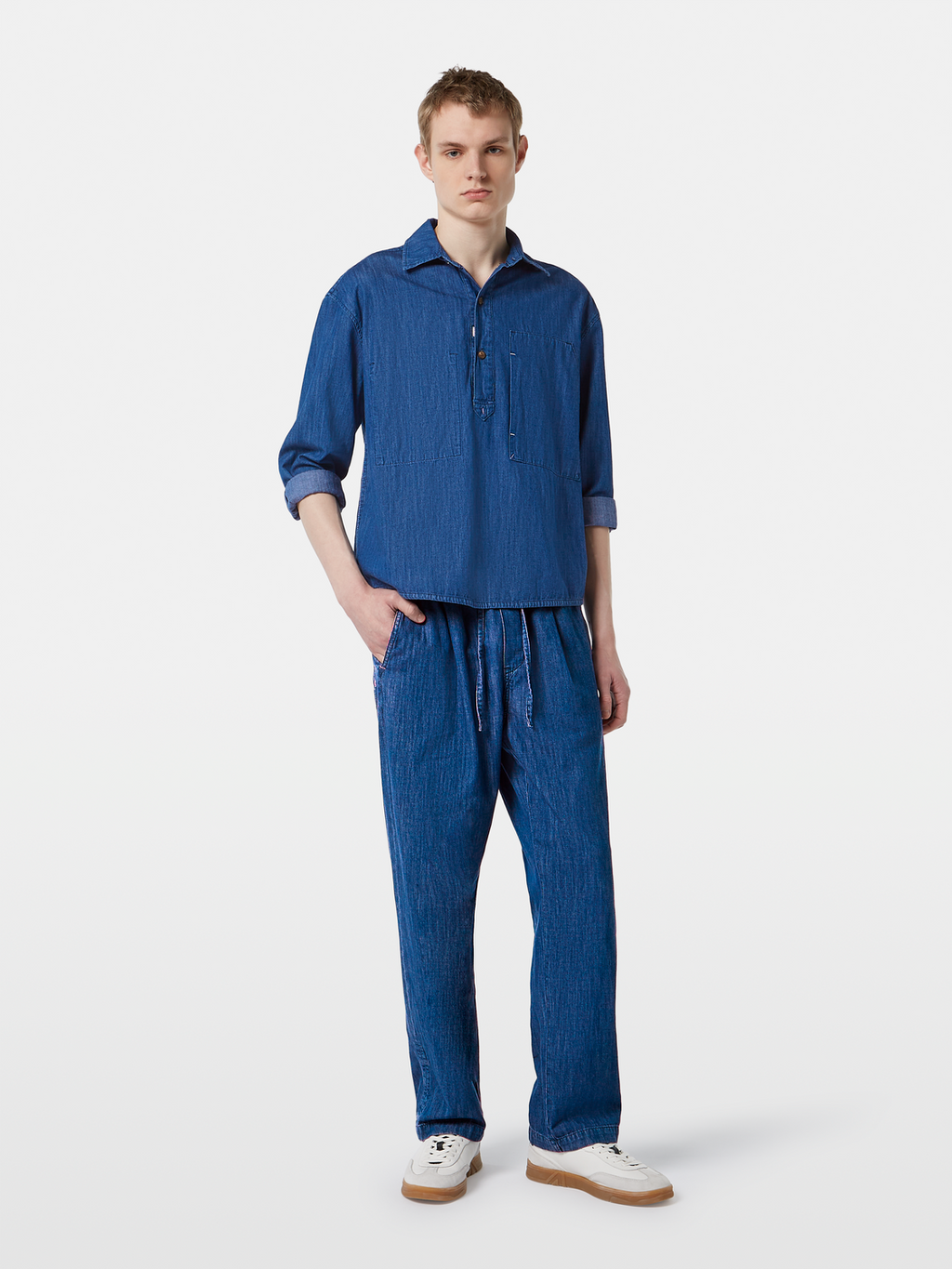 Lightweight Denim Quality Popover Workwear Shirt