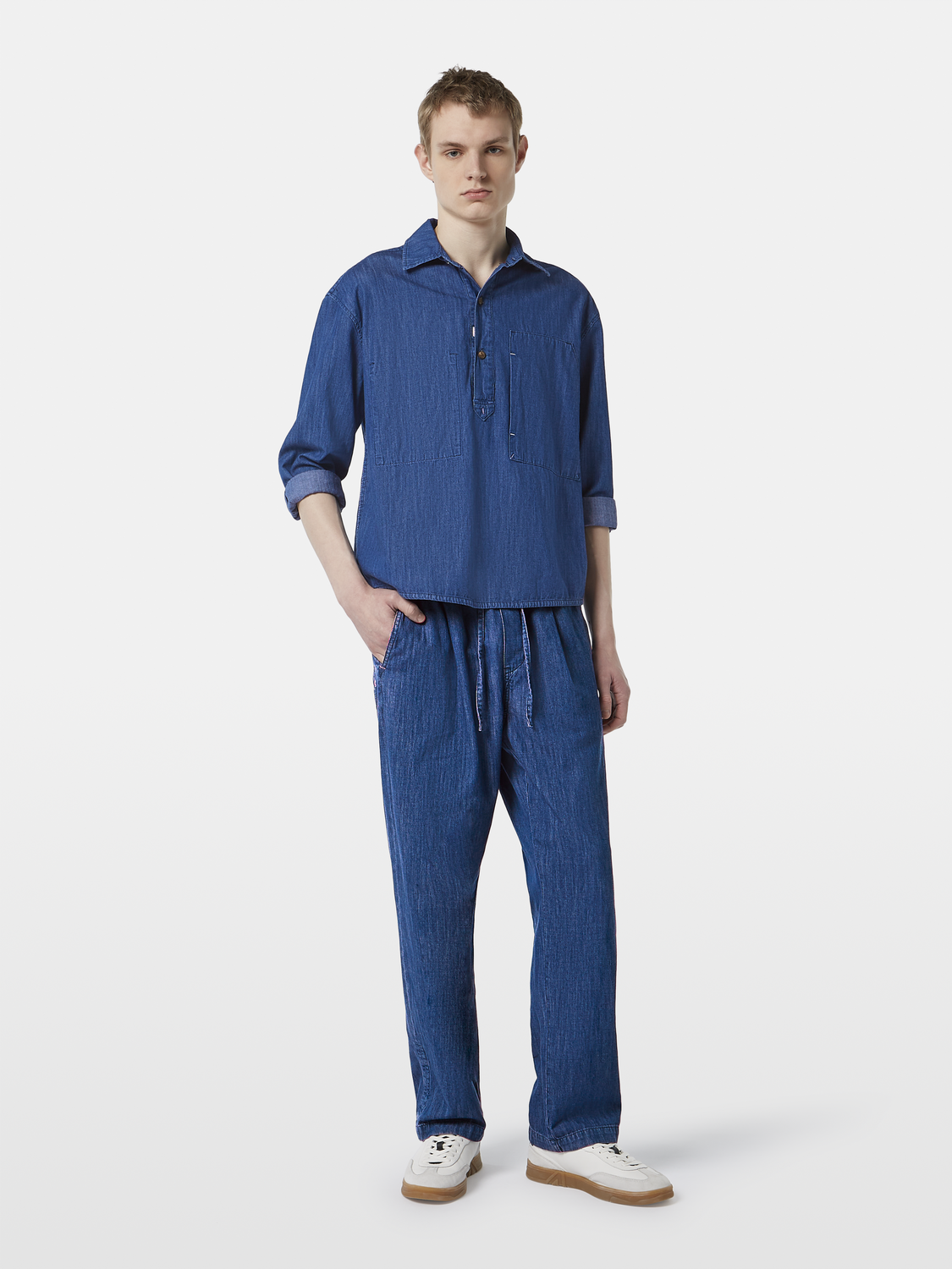 Lightweight Denim Quality Popover Workwear Shirt