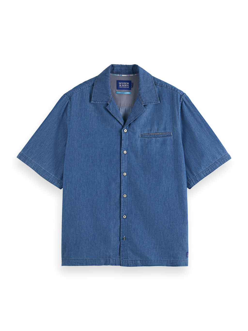 Relaxed-Fit Lightweight Denim Short Sleeve Shirt
