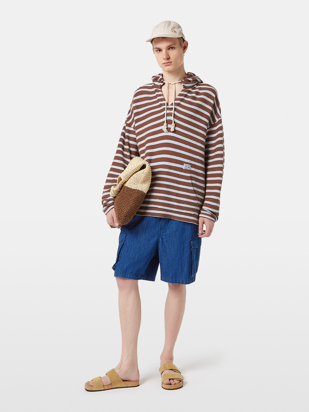 Lightweight Sporty Denim Beach Cargo Short