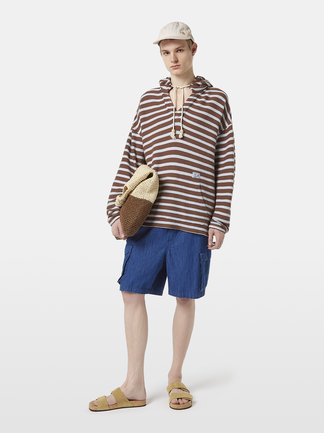 Lightweight Sporty Denim Beach Cargo Short