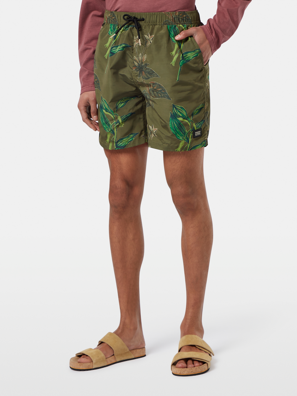 Military Print Mid-Length Swim Shorts