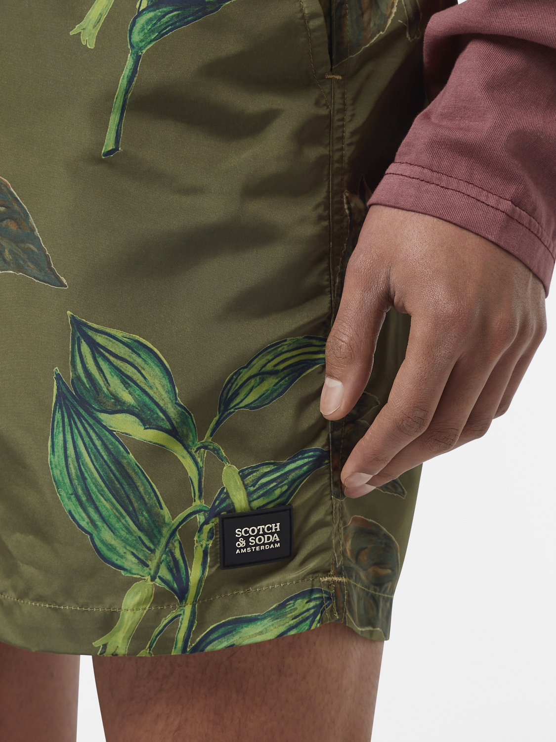 Military Print Mid-Length Swim Shorts
