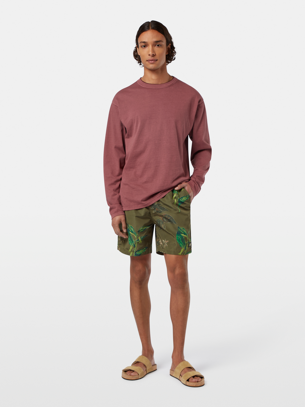 Military Print Mid-Length Swim Shorts