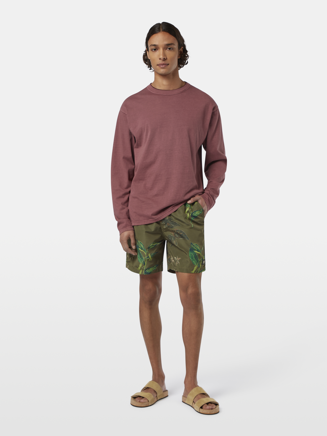 Military Print Mid-Length Swim Shorts