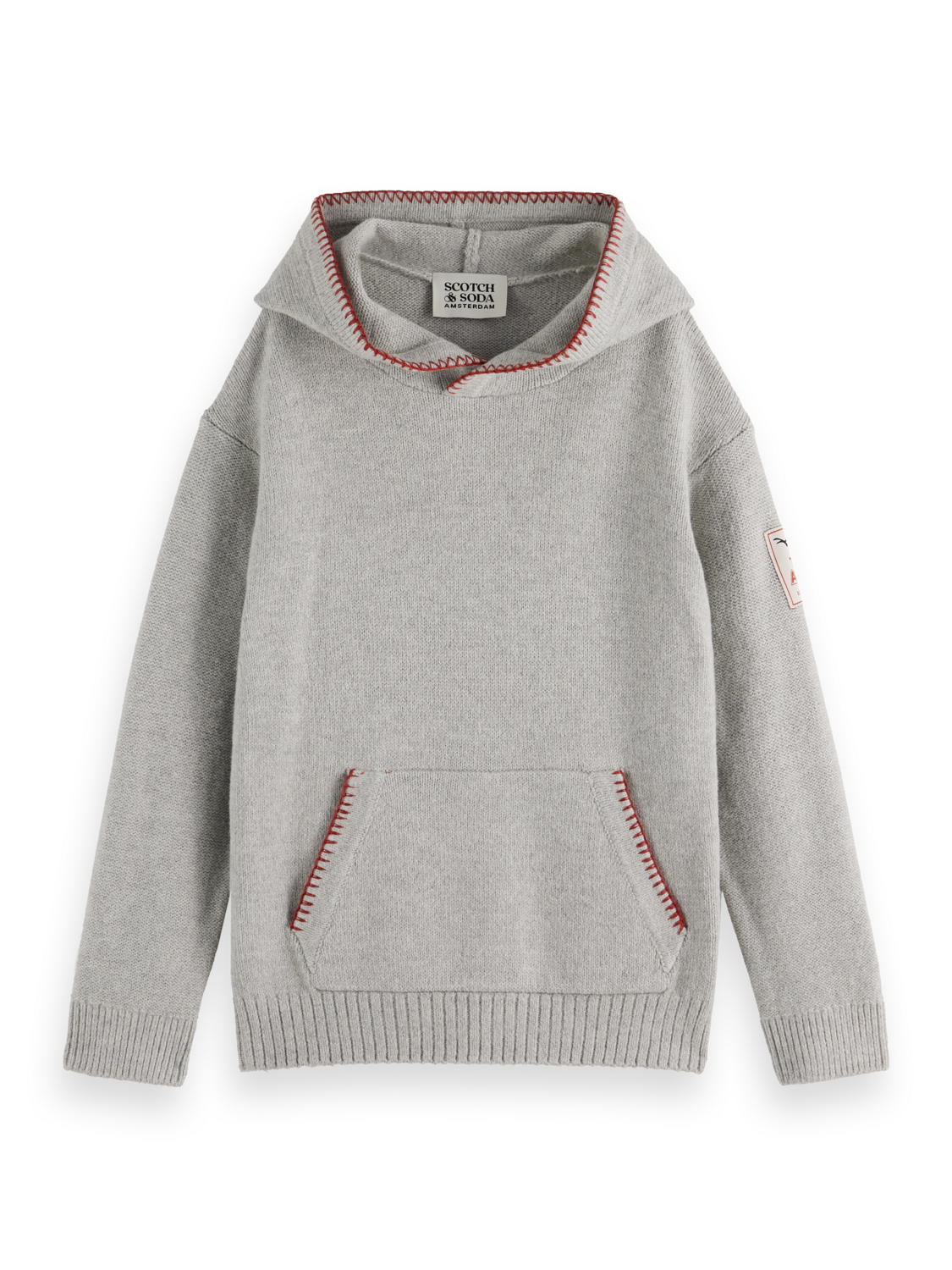 Boys' Relaxed-Fit Embroidered Knitted Hoodie