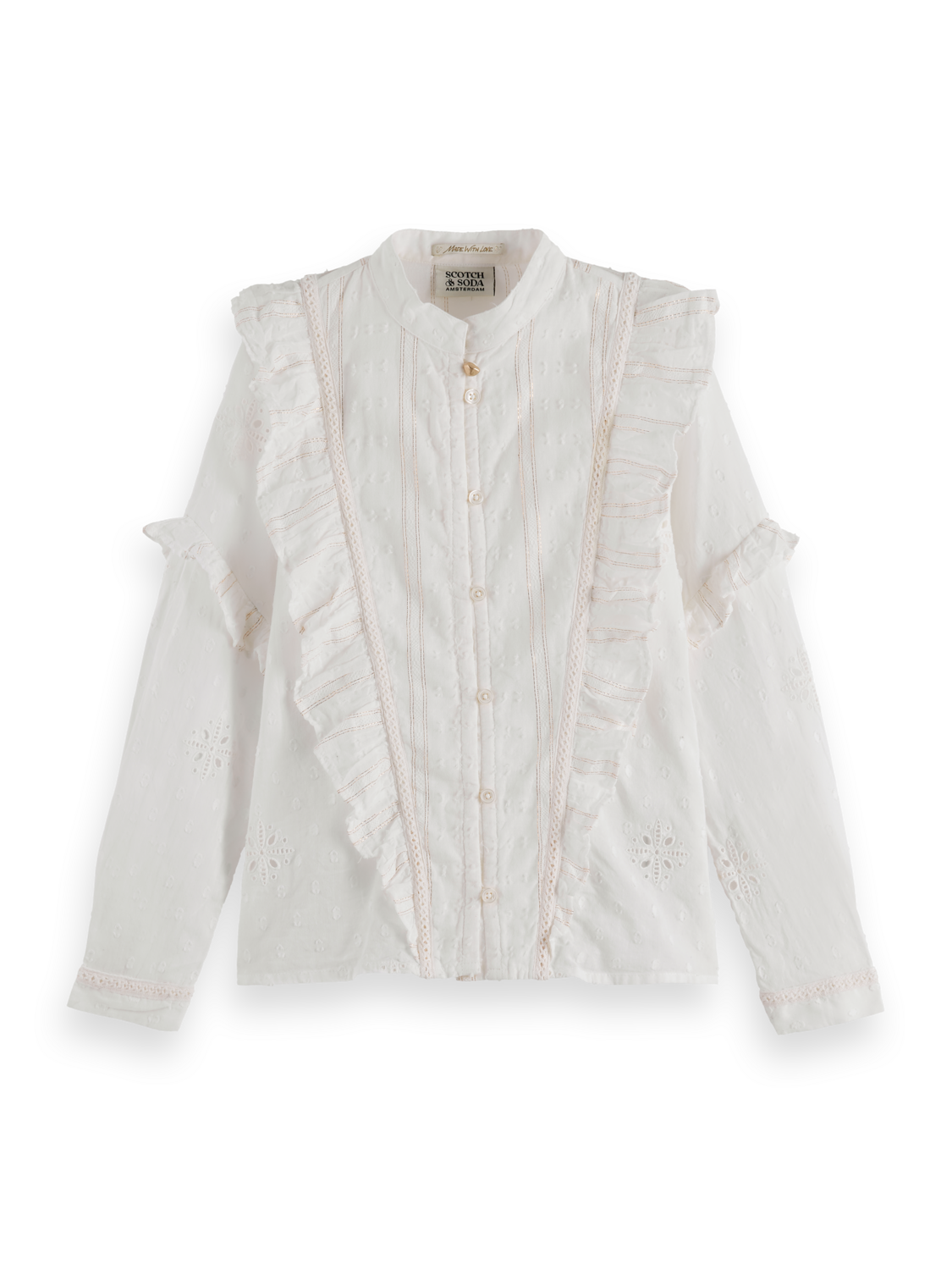 Girls' Fancy lurex cotton shirt